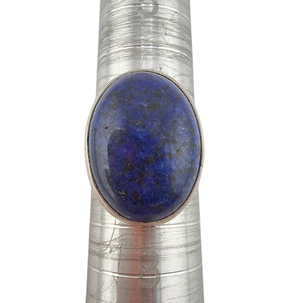 Sterling Silver Oval Lapis Lazuli Ring Size 7